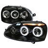 2006 - 2009 Volkswagen Golf Projector LED Halo Headlights - Black