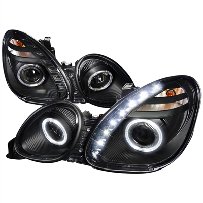 1998 - 2005 Lexus GS Series Projector DRL LED Halo Headlights - Black