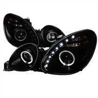 1998 - 2005 Lexus GS Series Projector DRL LED Halo Headlights - Black/Smoke