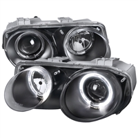 1998 - 2001 Acura Integra Projector LED Halo Headlights - Black