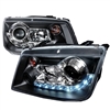 1999 - 2005 Volkswagen Jetta Projector DRL Headlights - Black