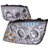 1999 - 2005 Volkswagen Jetta Projector LED Halo Headlights - Chrome