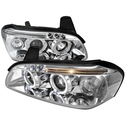 2000 - 2001 Nissan Maxima Projector LED Halo Headlights - Chrome