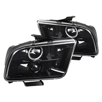 2005 - 2009 Ford Mustang Projector LED Halo Headlights - Black