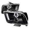 2005 - 2009 Ford Mustang Projector DRL LED Halo Headlights - Black