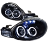 2000 - 2002 Dodge Neon Projector LED Halo Headlights - Black/Smoke