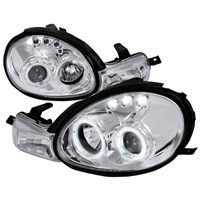 2000 - 2002 Dodge Neon Projector LED Halo Headlights - Chrome