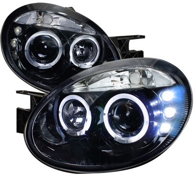 2003 - 2005 Dodge Neon Projector LED Halo Headlights - Black/Smoke