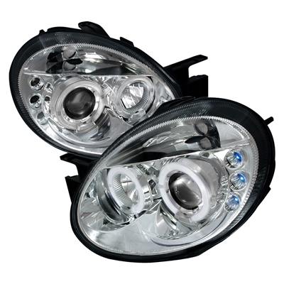 2003 - 2005 Dodge Neon Projector LED Halo Headlights - Chrome