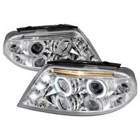 2001 - 2005 Volkswagen Passat Projector LED Halo Headlights - Chrome