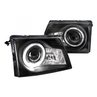 1998 - 2000 Ford Ranger Projector LED Halo Headlights - Black