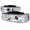 2001 - 2002 Chevy Silverado 3500 Projector LED Halo Headlights - Chrome