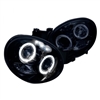 2002 - 2003 Subaru Impreza Projector LED Halo Headlights - Black/Smoke