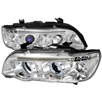 2000 - 2003 BMW X5 Projector LED Halo Headlights - Chrome