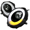2009 - 2015 Mini Cooper Convertible Projector Light Bar DRL Headlights - Black