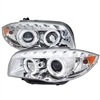 2008 - 2013 BMW 1-Series E88 Projector LED Halo Headlights - Chrome