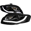 2007 - 2008 Audi RS4 V2 Style Projector Light Bar DRL Headlights - Black