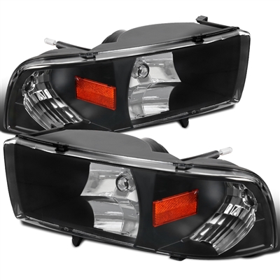 1994 - 2002 Dodge Ram 2500 Crystal Headlights - Black