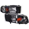 1994 - 2002 Dodge Ram 2500 Crystal Headlights - Black