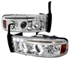 1994 - 2002 Dodge Ram 2500 Projector LED Halo Headlights - Chrome
