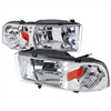 1994 - 2002 Dodge Ram 3500 Crystal Headlights - Chrome