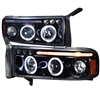 1994 - 2002 Dodge Ram 3500 Projector LED Halo Headlights - Black/Smoke