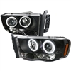 2003 - 2005 Dodge Ram 3500 Projector LED Halo Headlights - Black