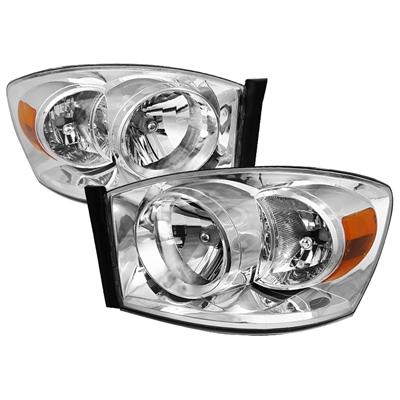 2006 - 2009 Dodge Ram 3500 Euro Style Headlights - Chrome
