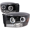 2006 - 2009 Dodge Ram 3500 Projector LED Halo Headlights - Black