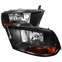 2010 - 2012 Dodge Ram 2500 Euro Style Headlights - Black