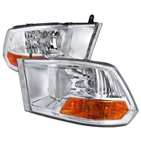 2010 - 2012 Dodge Ram 2500 Euro Style Headlights - Chrome