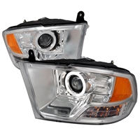 2010 - 2012 Dodge Ram 2500 Projector CCFL Halo Headlights - Chrome