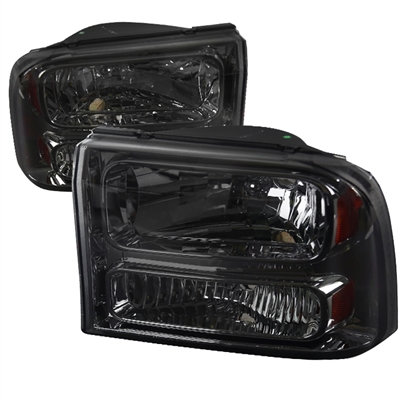 1999 - 2004 Ford F-550 1PC Euro Style Headlights - Smoke