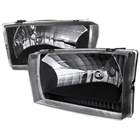 1999 - 2004 Ford F-550 Euro Style Headlights - Black