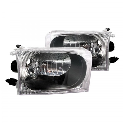 1999 - 2004 Ford F-350 Crystal Headlights - Black