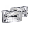 1999 - 2004 Ford F-550 Crystal DRL Headlights - Chrome