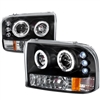 1999 - 2004 Ford F-550 Projector LED Halo Headlights - Black
