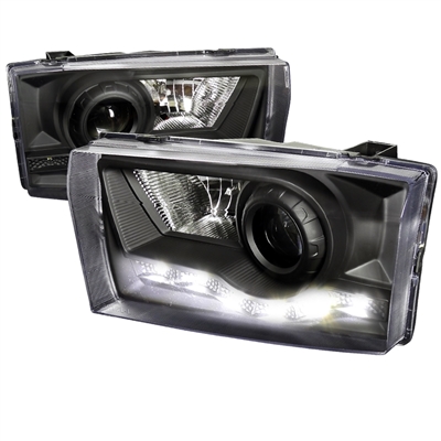 1999 - 2004 Ford F-350 Projector DRL Headlights - Black
