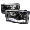 1999 - 2004 Ford F-550 Projector DRL Headlights - Black