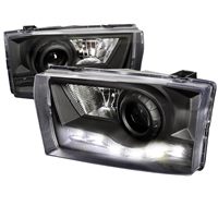 1999 - 2004 Ford F-550 Projector DRL Headlights - Black