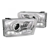 1999 - 2004 Ford F-350 Projector DRL Headlights - Chrome
