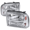 2005 - 2007 Ford F-550 Euro Style Headlights - Chrome