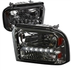 2005 - 2007 Ford F-450 Euro Style DRL Headlights - Smoke