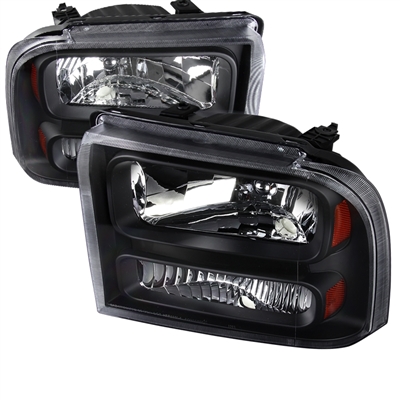 2005 - 2007 Ford F-550 Euro Style Headlights - Black