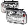 2005 - 2007 Ford F-550 Euro Style DRL Headlights - Chrome