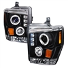 2008 - 2010 Ford F-350 Projector LED Halo Headlights - Black