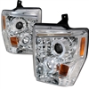 2008 - 2010 Ford F-550 Projector LED Halo Headlights - Chrome