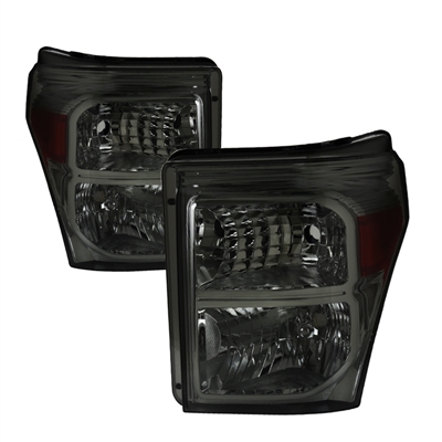 2011 - 2016 Ford F-550 Euro Style Headlights - Smoke