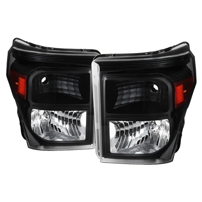 2011 - 2016 Ford F-450 Euro Style Headlights - Black