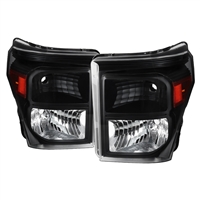 2011 - 2016 Ford F-550 Euro Style Headlights - Black